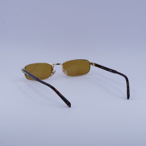 Prada PRB54S 5AK50P Sunglasses Gold Rectangle Frame, Dark Honey Lenses - Picture 9 of 10